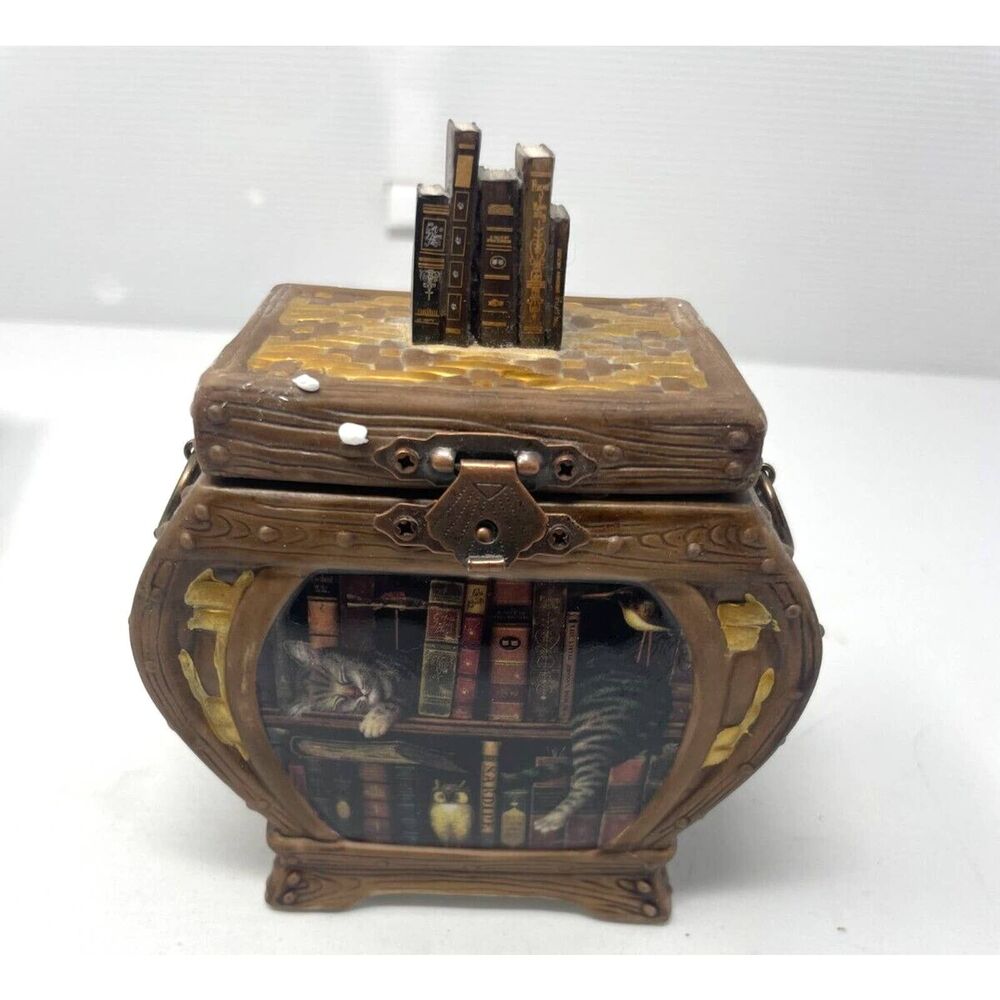 Frederick the Literate Cats Charles Wysocki Purrfect Pals Music Box Authentic
